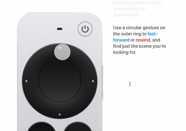 siri remote clickpad video scrubbing